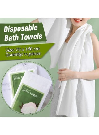 10 Pack Disposable Bath Towels with Hanging Hooks, 140*70cm Large Thick Towels for Travel, Hotel, Camping - view 3